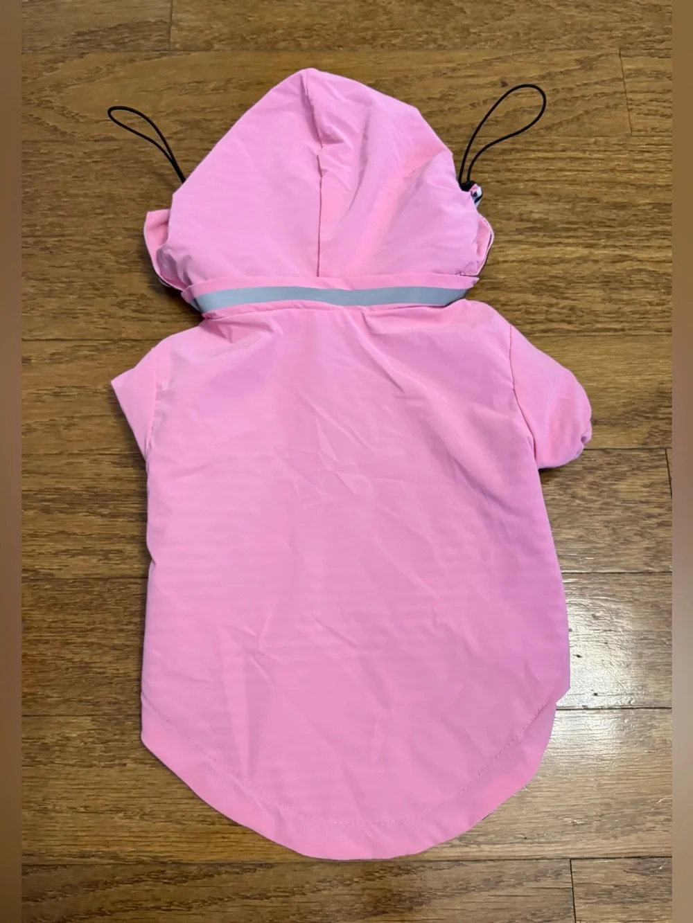 OKpangcho dog raincoat (pink, size M). Features a detachable hood, making it a v